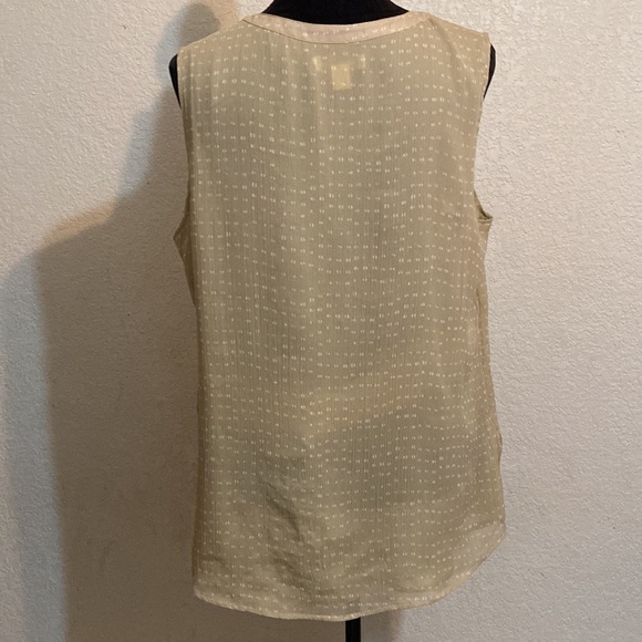 COLDWATER CREEK Sleeveless 1/4 Button-up Tan TOP Size 16 - Picture 3 of 5